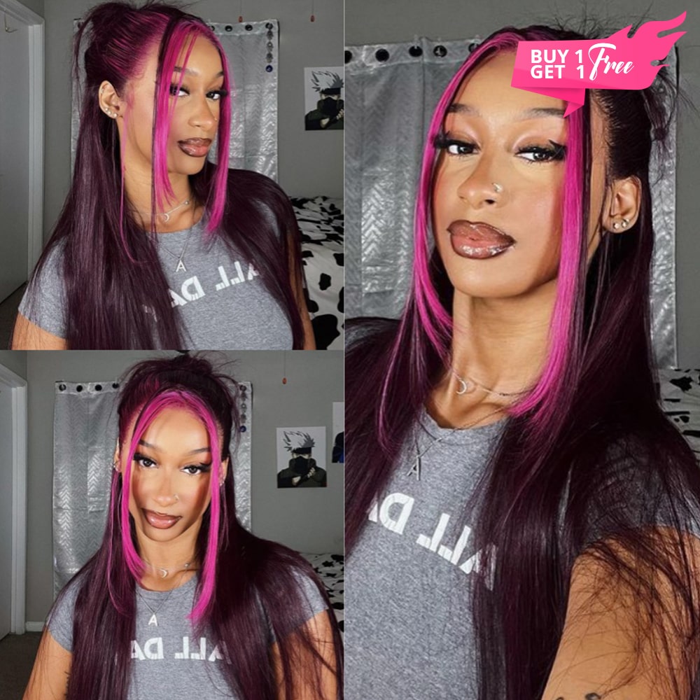 Megalook Bogo Free 13x4 Lace Front Side Part Highlight Money Piece