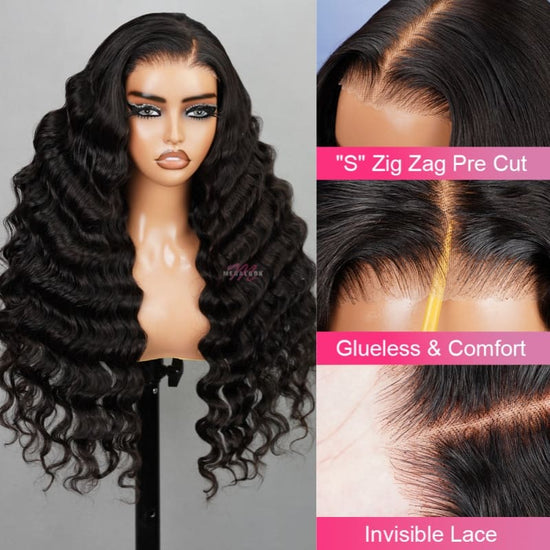 Pre Cut Lace | Glueless 6X5 HD Lace Wig Loose Deep Curly Human Hair Wear And Go Wig