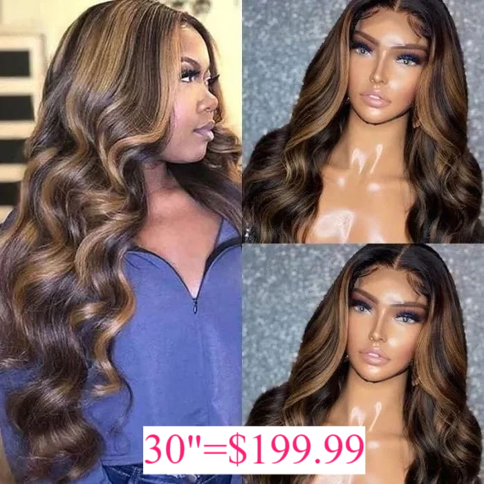 Long Loose Wave Chestnut Brown Lace Front Wigs - Maya