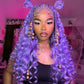 Megalook New Light Lavender Wig Straight/Body Wave Human Hair Wigs Glueless Transparent HD Lace Wigs