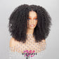 (Super Deal)Megalook Salon-Quality Minimalist 6 Inch Deep Part Hairline Kinky Curl Middle part Glueless Pre-Cut Lace Closure Wig
