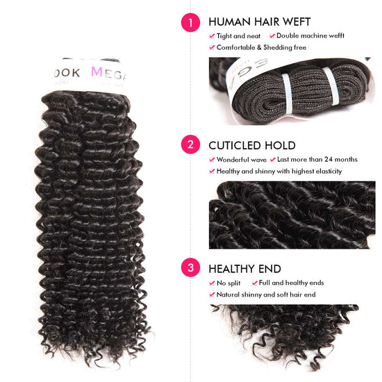 Megalook 28 30 32 Inch Kinky Curly Bundles 100% Human Hair Extensions 1 Bundles Deals Brazilian Curly Weaves