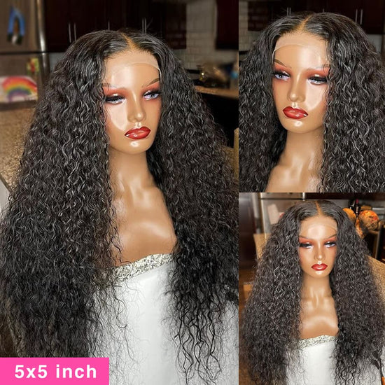 Megalook Pre Cut Lace Real Glueless 5x5 HD Lace Closure Wigs Jerry Curly Style New Dome Cap Beginner Friendly Wig Wear & Go Glueless Wig