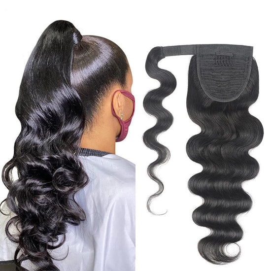 Curly Ponytail Remy Brazilian Human Hair Wrap Around Ponytail Hair Extensions