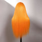 210% Density New Gradient Long Straight Hair Highlights 613 With Ginger Orange Colored Wigs