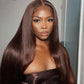 Megalook 13x4 HD Chocolate Lace Front Wigs Transparent Lace 