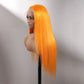 210% Density New Gradient Long Straight Hair Highlights 613 With Ginger Orange Colored Wigs