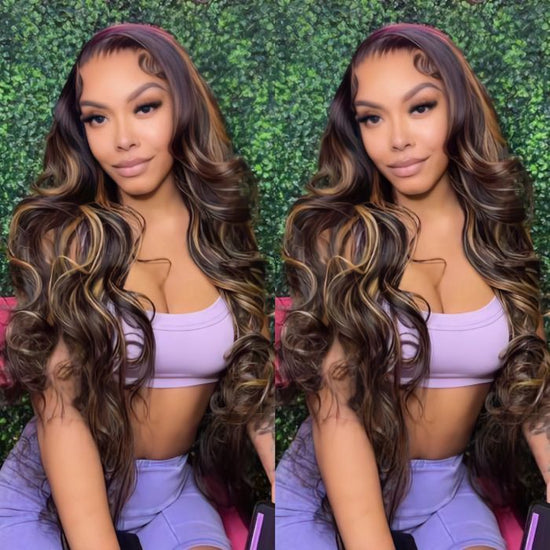 (Super Deal)Megalook Highlight P1B/30 Body Wave 4x4 5x5 13x4 13X6 360 LACE Front Wig Undetectable Lace Front Wigs