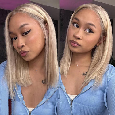10613 HIghlight Straight Bob Wig Model Show