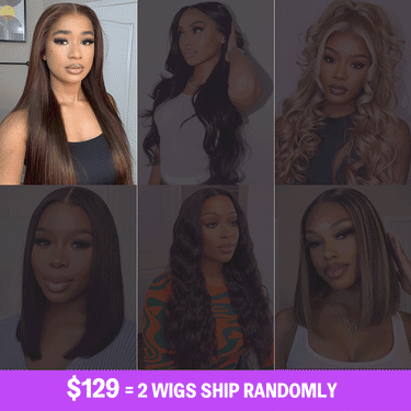 Megalook Mystery Box Only $129 Get 2 Different Human Hair Lace Wigs 12-20Inch Ship Randomly