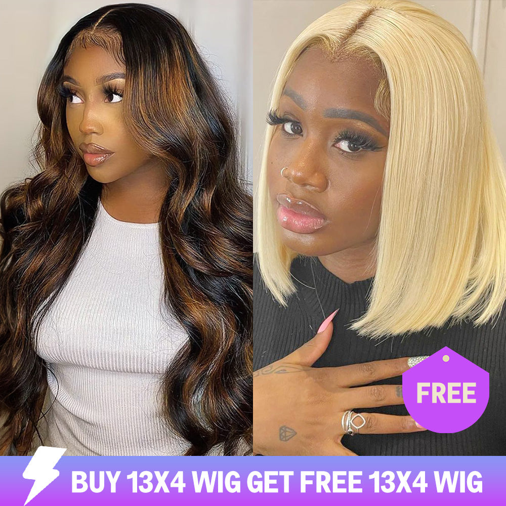 Honey Bob and 13×4 Pre Plucked Body Wave Wigs