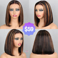 1BP30 Highlight Straight Bob Lace Front Wig 12inch 59 Dollars