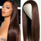 Megalook 5x5 Transparent Lace Chocolate Wig Dark Brown Wigs