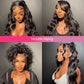 360 Lace Frontal Wigs 100% Remy Water Wave Human Hair Wigs Preplucked With Baby Hair