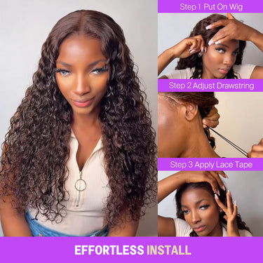 4 Chocolate Brown 13x6 Three Go Wig Effortless Install