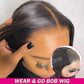 (Super Deal)Glueless 12inch Straight Bob Pre-Bleached Miny Knots 6X5 Wear Go Closure Wigs