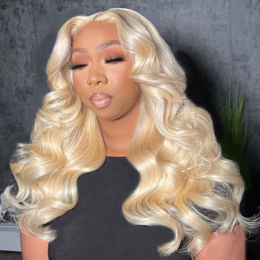 Megalook Bogo Free 13x4 Transparent Lace Wig Loose Body Long Length #613 Blonde Pre Plucked Hairline Bleached 3D Human Hair Wig