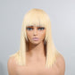 (Super Deal)Easy Wear &Go 3x2 Closure Wigs Straight Bob With Bangs Undetectable Transparent Lace Wig