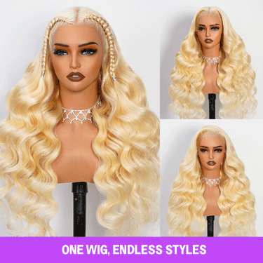 13x4 Lace Wigs 613 Blonde Straight/Body Wave Human Hair Wigs Can Dye to Pink Blue Green purple silver ginger orange Gold Color