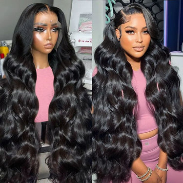 Megalook New Arrival 13x4 Crystal Hd Lace Fronta Wig 5x5 Body Wave Human Hair Wigs 200% Density