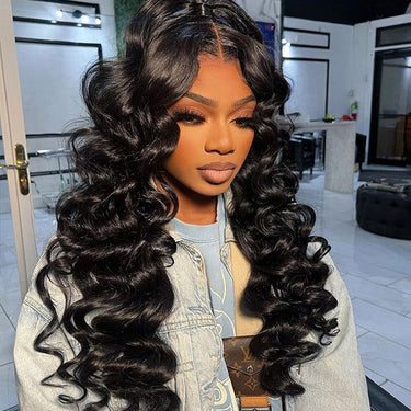 Limited-Time Offer-Pre-Cut Glueless 5x6 Lace Closure Loose Curly+13x4 Lace 1BP30 Bob Straight Wig