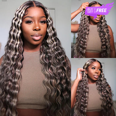 Megalook Bogo Free Glueless 6x5 Pre-cut Lace Wear Go Balayage Body Wave/Loose Curl Wig