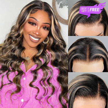 Megalook Bogo Free 13x4 Pre-Plucked Lace Front Balayage Highlight Body Wave/Straight Pre-Everything Wig