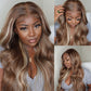 Megalook (Super Deal)30inch Barbie Blonde / Balayage Highlight Bone Straight Hair Undetectable Transparent Lace Wig