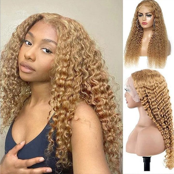 Megalook Honey Blonde #27 Colored HD Lace Frontal Human Hair Wigs Wate –  Megalook Hair