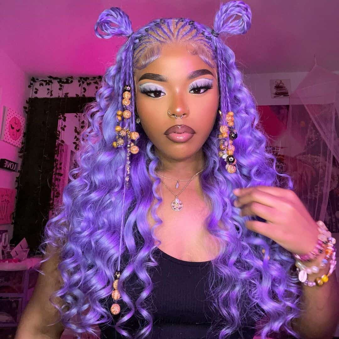 Straight lavender outlet hair