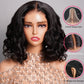 Megalook 6 inch Deep Part Hairline Glueless Lace Short Bob Loose Body Wave Pre Cut Wig