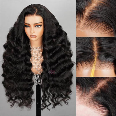 13x6 Transparent Lace Front Wig Loose Deep Wave Transaprent Lace Pre Plucked Human Hair Wig