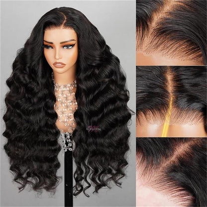 Pre Cut Lace | Glueless Lace Wigs Pre Plucked Closure Wig with Natural Hairline Loose Deep Curly Human Hair Wear And Go Wig
