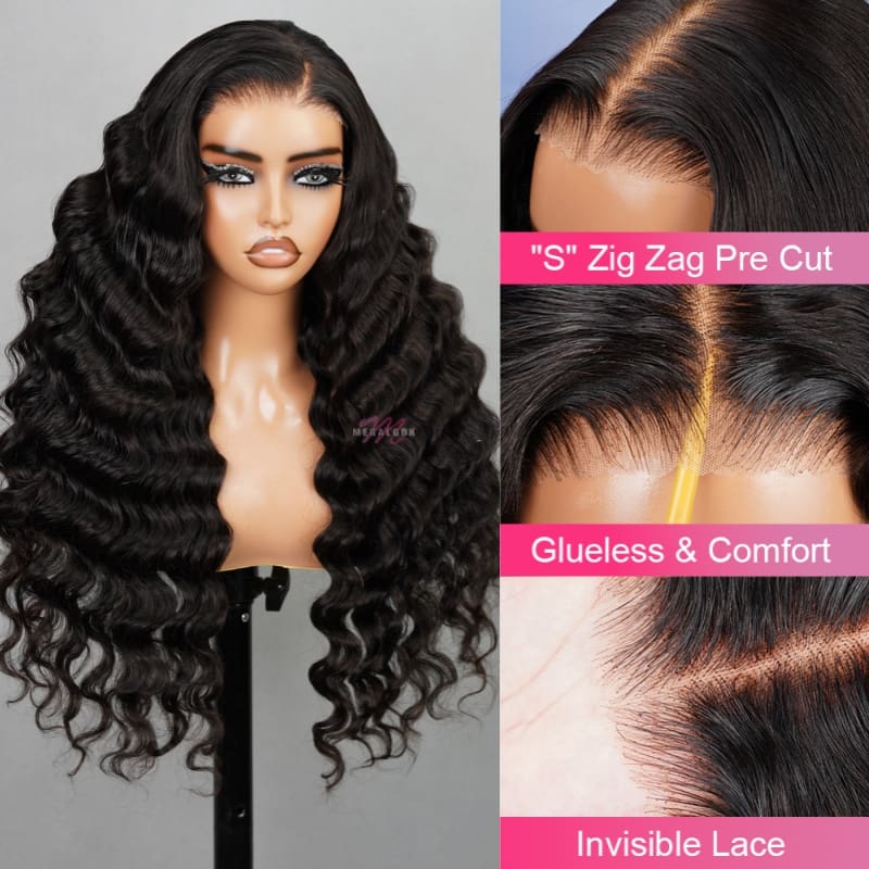 Pre Cut Lace | Glueless Lace Wigs Pre Plucked Closure Wig with Natural ...