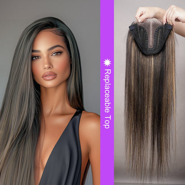 Zip & Switch|Balayage Silky Straight/Body Wave 6 Inch Minimalist Lace Replaceable Front For Mix-ALL Series