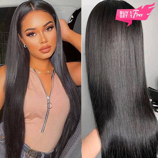 Megalook Bogo Free 13X6 Lace Front Wig Straight Wig Natural Hairline With Baby Hair Wig