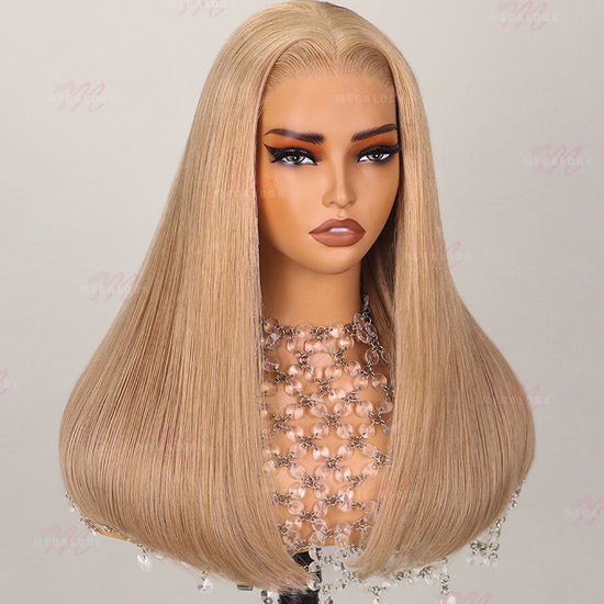 {Super Deal}Megalook Salon-Quality Luxurious Glueless 6X5 HD Lace Wig Milk Tea Silky Straight Golden Brown Wear And Go Wig