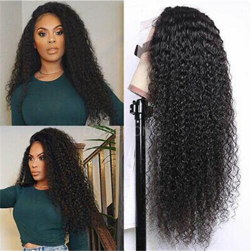 Transparent Curly Wig 13X6 Lace Front Wig 180% Density Human Wig ...