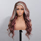 New Launch 22 inch Side Part Brown Hair With Barbie Pink/613 Blonde Mixed Highlights Body Wave 13x4 Lace Front Human Wigs