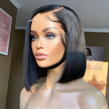 (Super Sale) Upgrade 13x4 Lace Frontal Bob Wigs With Bleached Knots Straight Human Hair