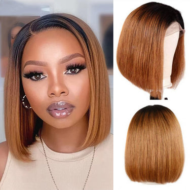 Megalook 4x4 Bob Wigs All Color Straight 100% Virgin Human Hair Lace Wigs