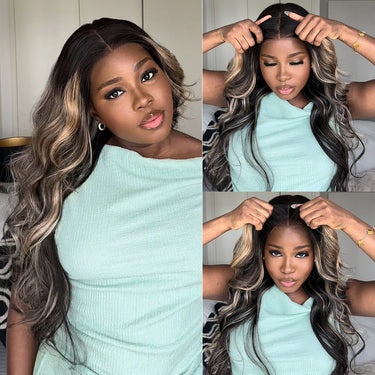 Pre Cut Lace | Upgrade Breathable Airy Cap Bleach Knots Balayage 6X5 Body Wave/Straight HD Lace Frontal Pre-plucked Easy Wear And Go Wig