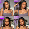 Balayage Highlight 6x5 Bob Wig Model In Different Angles