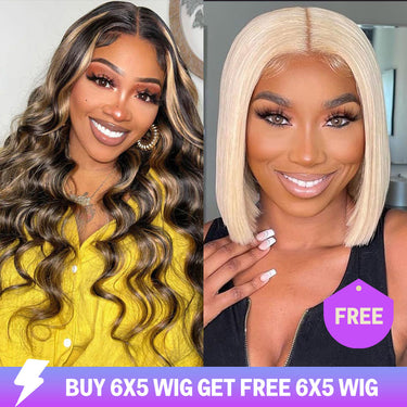 Limited-Time Offer-6x5 Pre-cut Lace Balayage Loose Curl Wig+#613 Summer Fashion Bob Wig