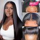 Megalook Bogo Free 5x5 HD Lace Straight Wigs Pre Plucked 180% Density Natual Black