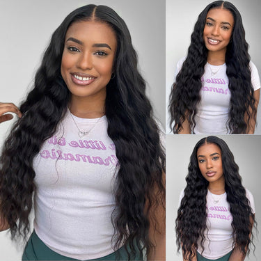 Bohemian Curly 3D Lace Half Wig Model In Different Angles
