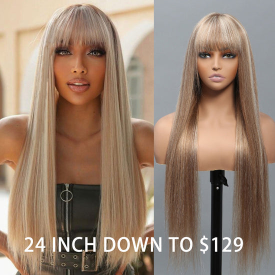 New Arrival Long 613 Highlights Wigs With Bangs 3x2 Lace Straight/Body Wave Super Natural Glueless Human Hair Wigs
