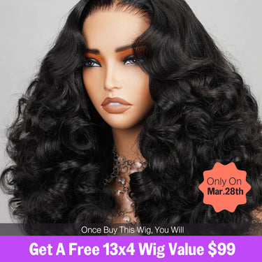 (Super Deal)Megalook Salon-Quality Minimalist Luxurious Bomb Funmi Curly 6 Inch Deep Part Hairline Thick Layered Bouncy Wavy Glueless Pre-Cut Lace Small Curl Miny Knots Egg Curl Wig