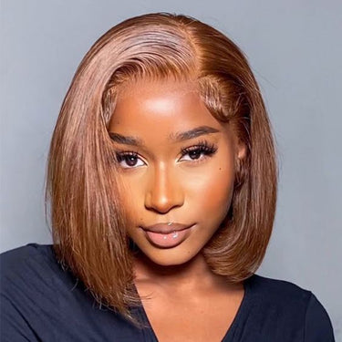 (Super Deal)Classic&Chic #4 Chocolate Dark Brown Straight 5x6/13x4/13x6 Lace Front Bob Wig With Pre-plucked Natural Hairline