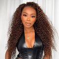 Chocolate Brown Jerry Curly 13x6 Three Go Wig